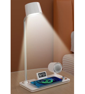 USB Port Wireless Charging Table Lamp with Round Shade